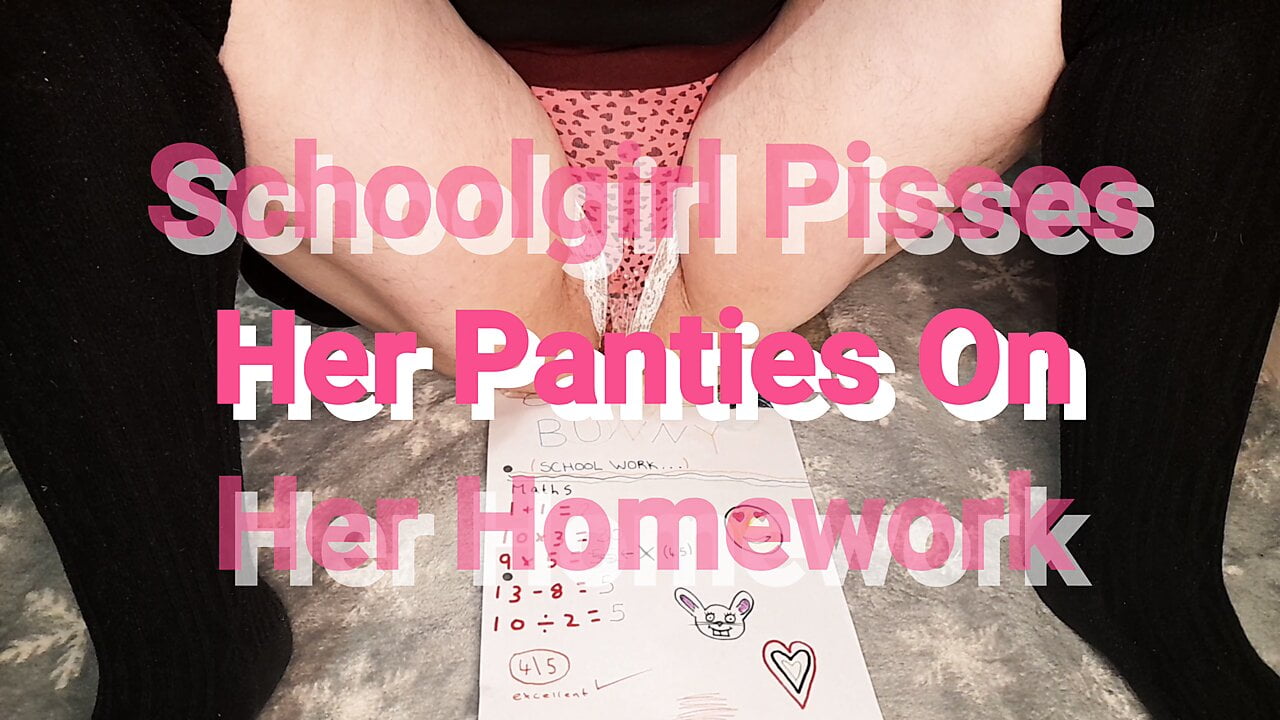 Schoolgirl Pissing Panties On Homework