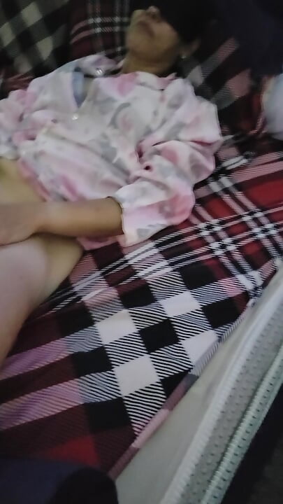 was home alone masterbating. Blindfolded and listening to her ear buds.   She has no clue.