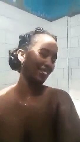 Beautiful Somali girl in the shower