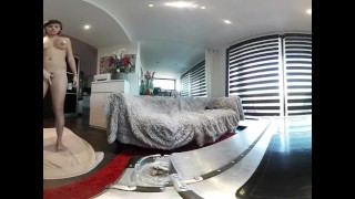 Hot Tattooed Brunette Undress & Squirt Everywhere in Vr 360 by Vic Alouqua