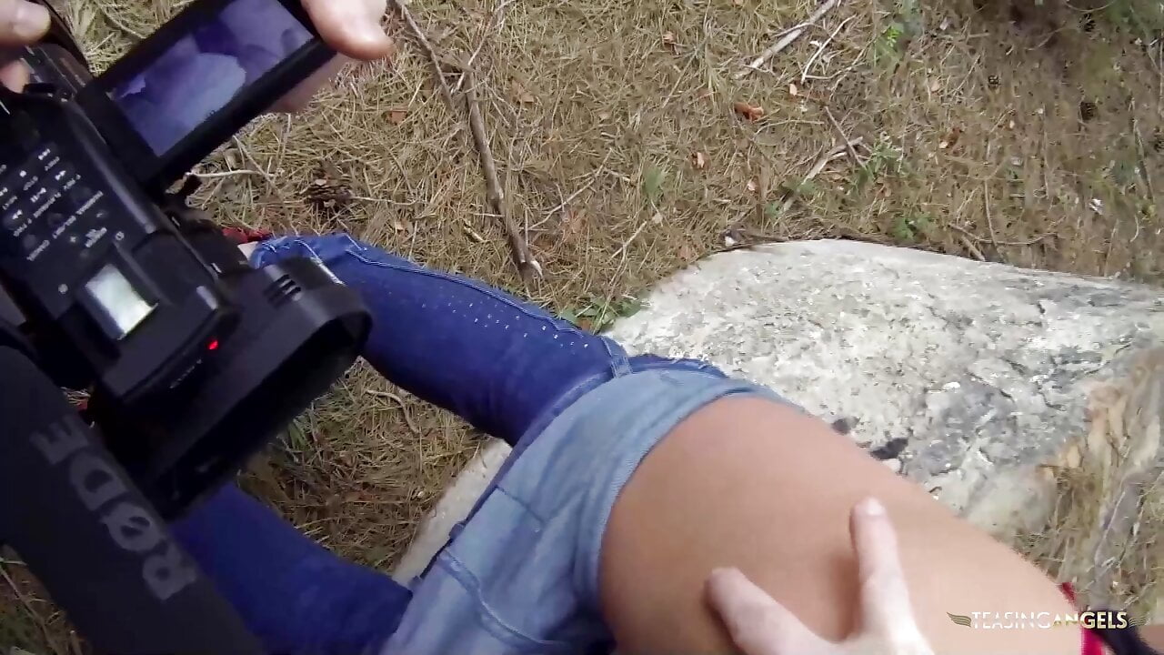 Stretching her asshole in the park always feels good as the